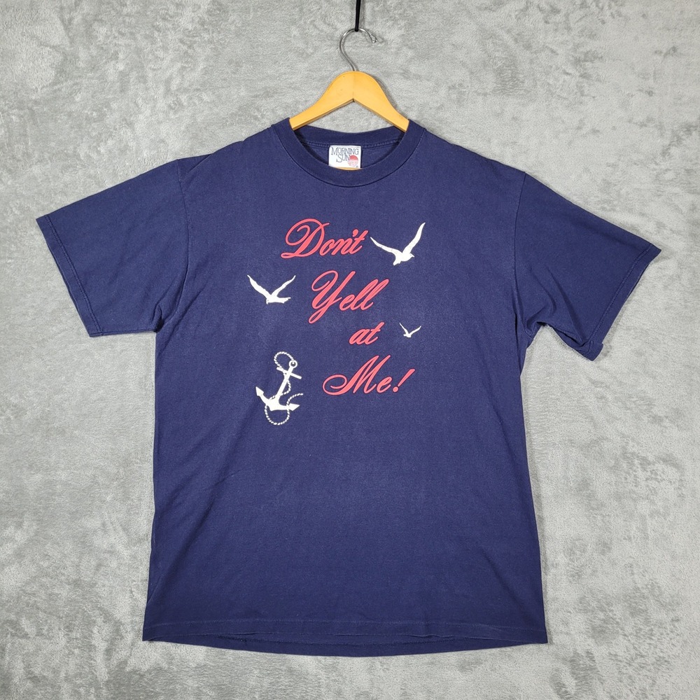 Vintage T-Shirt Mens XL Don't Yell at Me Graphic Morning Sun Jerzees USA 90s
